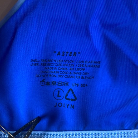 NWT JOLYN Aster Bikini Top, L, SKY - Picture 4 of 5